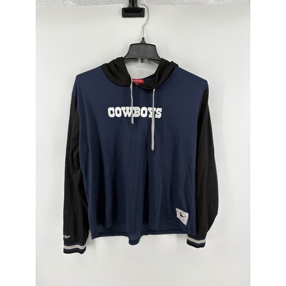 Mitchell & Ness Tops - Mitchell And Ness Women’s Dallas Cowboy Long Sleeve Hooded Jersey Material Sz 2X